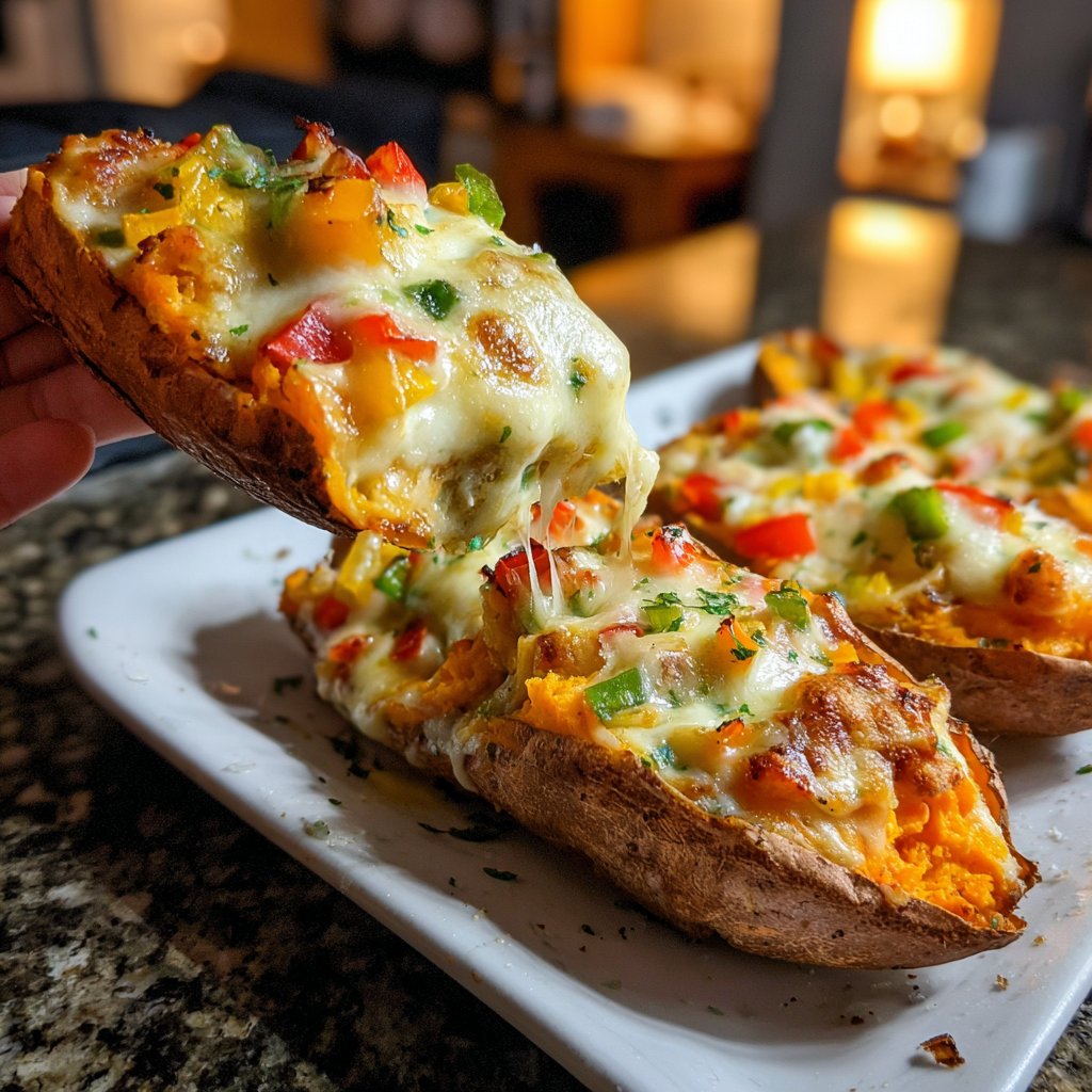 Baked Sweet Potato Veggie Boats