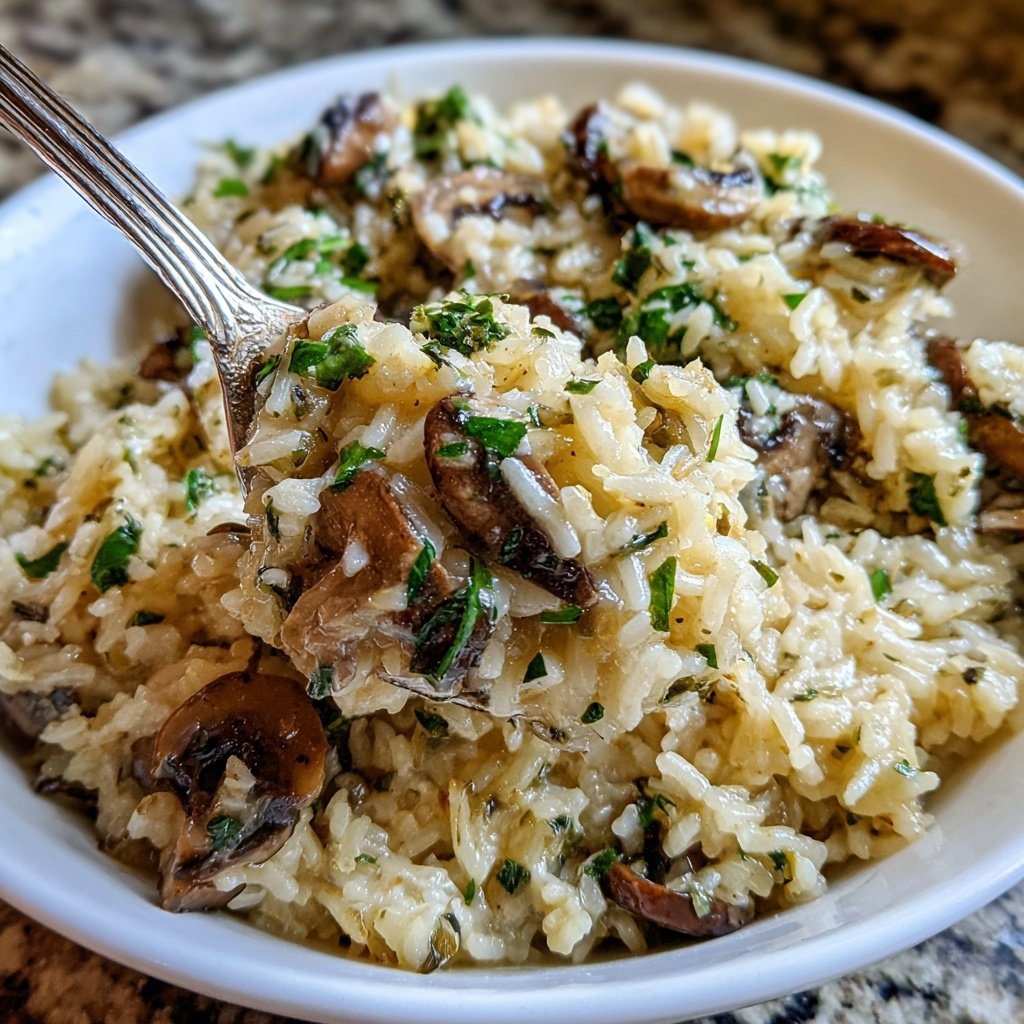 Creamy Mushroom Garlic Rice