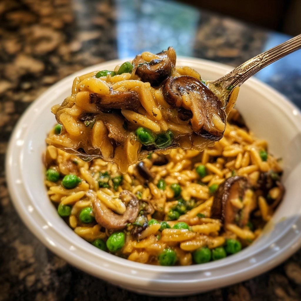Creamy Mushroom Veggie Orzo