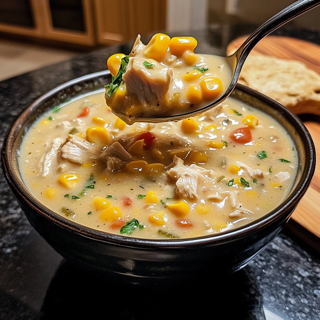 Cozy Crockpot Chicken and Corn Chowder
