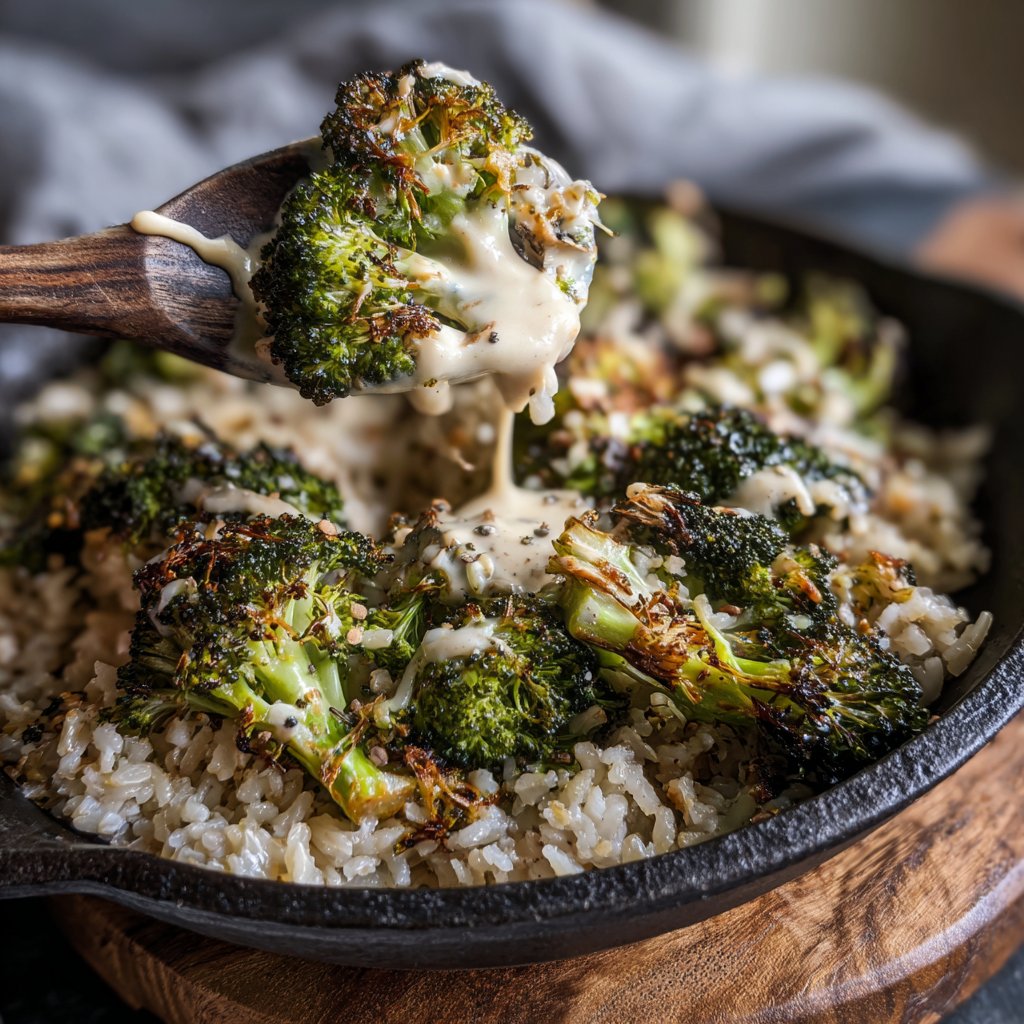 Roasted Broccoli Tahini Rice