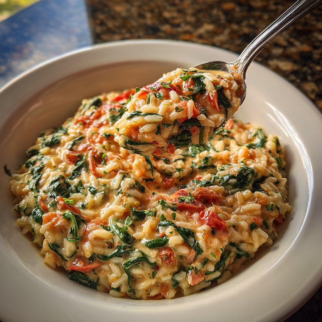 Creamy Spinach Tomato Rice