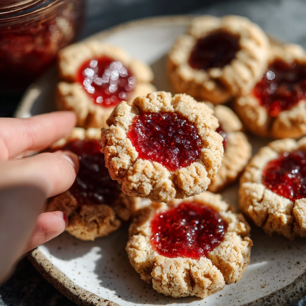 Strawberry Jam Thumbprint Cookies