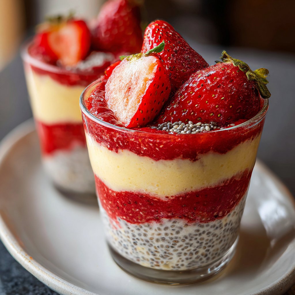 Valentines Breakfast Strawberry Chia Cups
