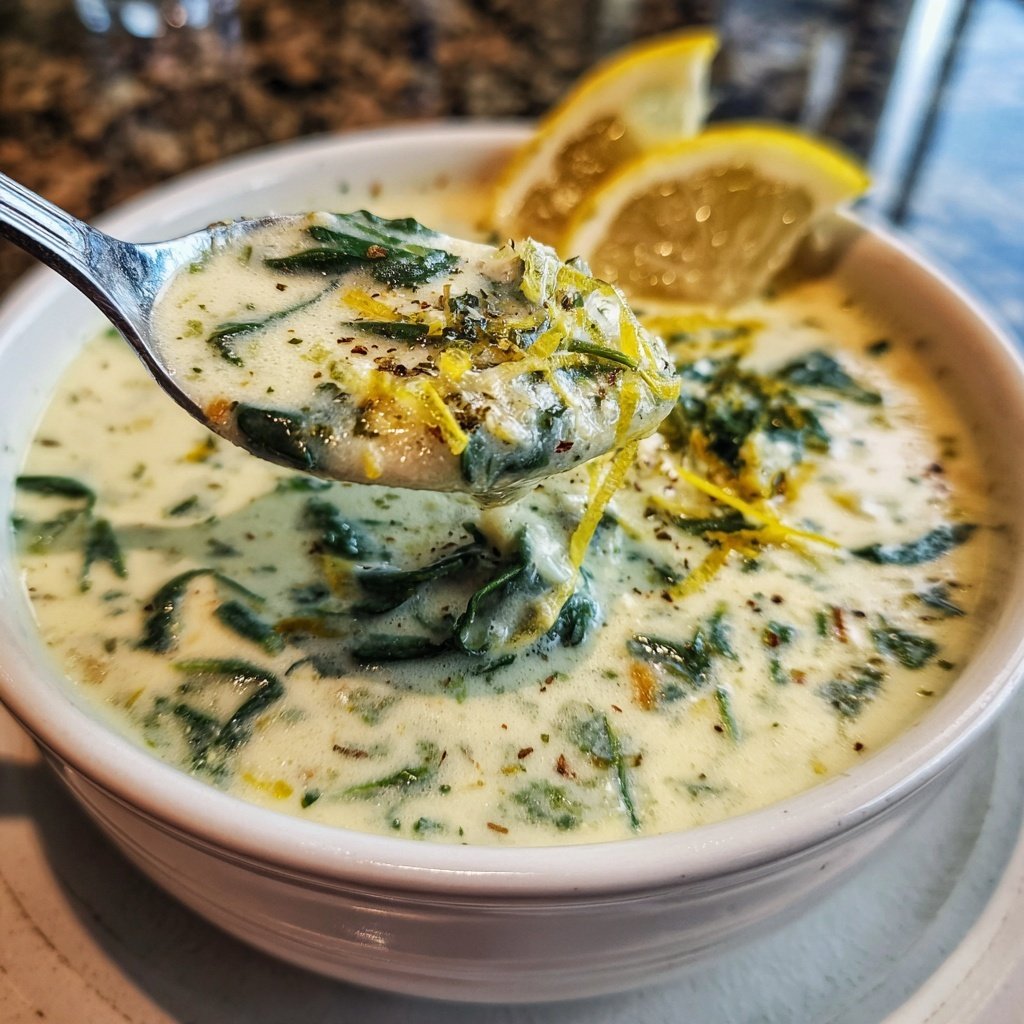 Creamy Lemon Spinach Soup