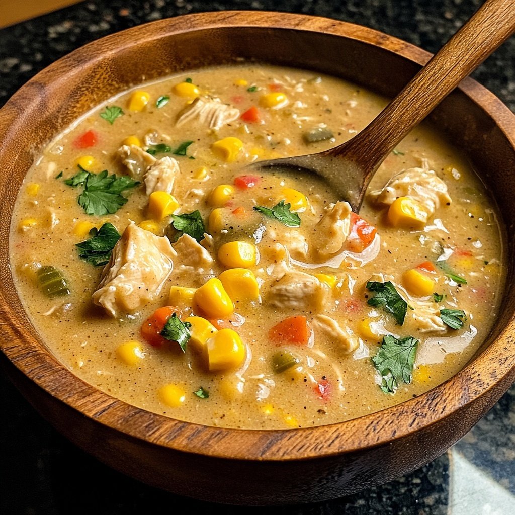 Cozy Crockpot Chicken and Corn Chowder