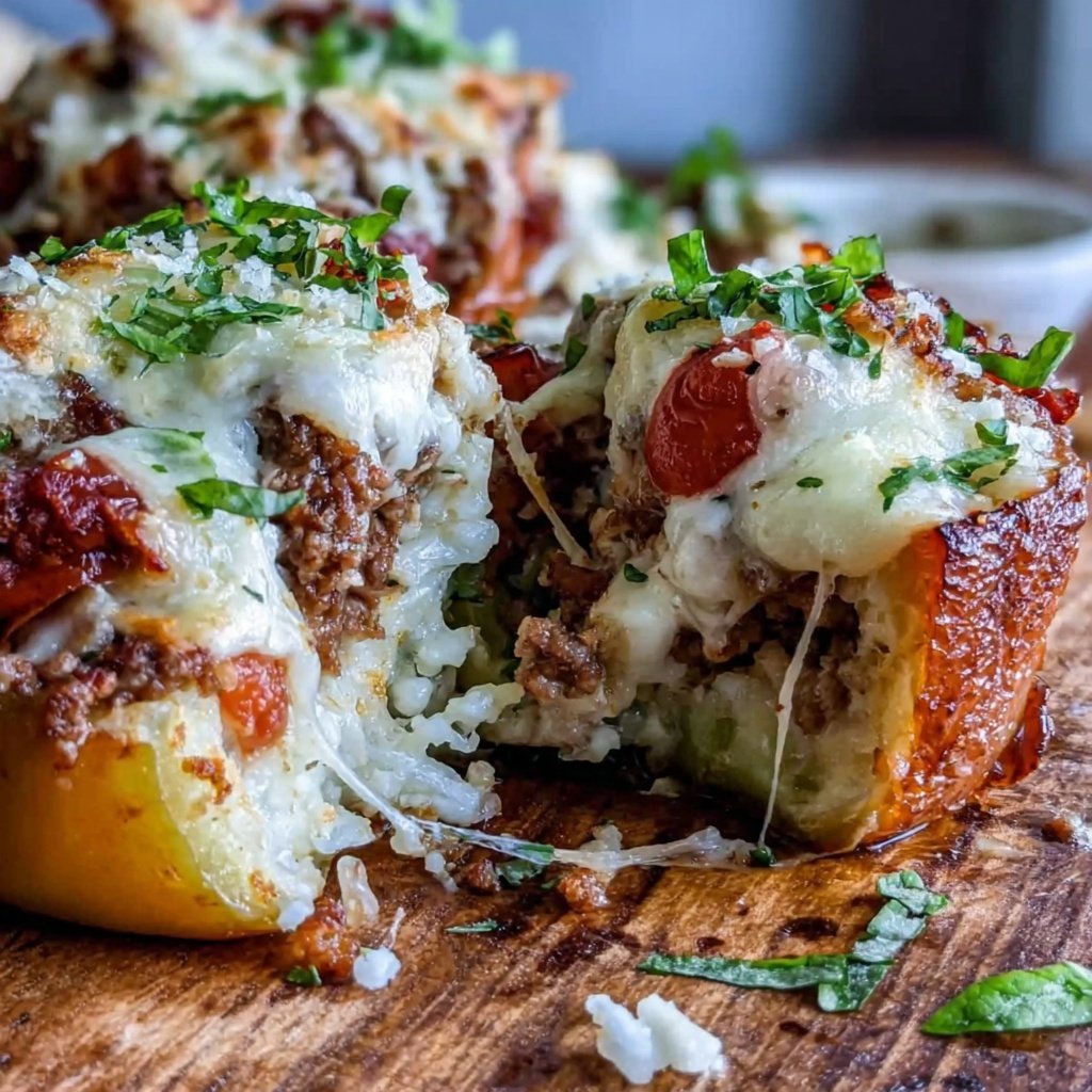Ground Beef And Rice Stuffed Peppers